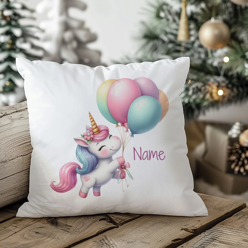 Kissenbezug Einhorn mit Ballons