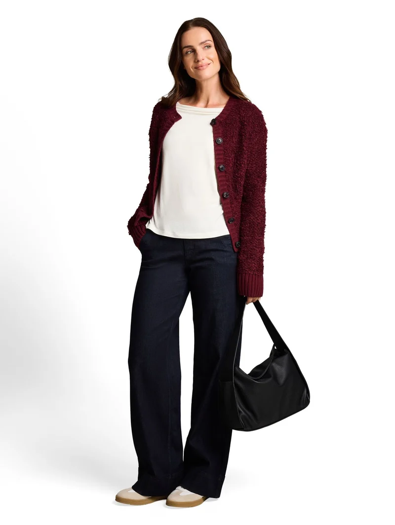 Loose Fit Bouclé Cardigan