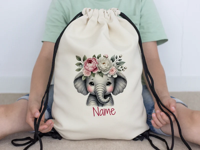 Turnbeutel Elefant