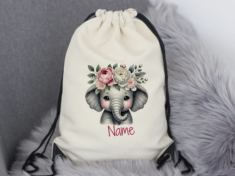 Turnbeutel Elefant