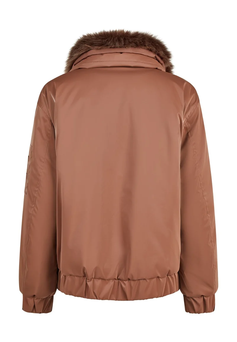 Bomberjacke mit Faux Fur Kragen