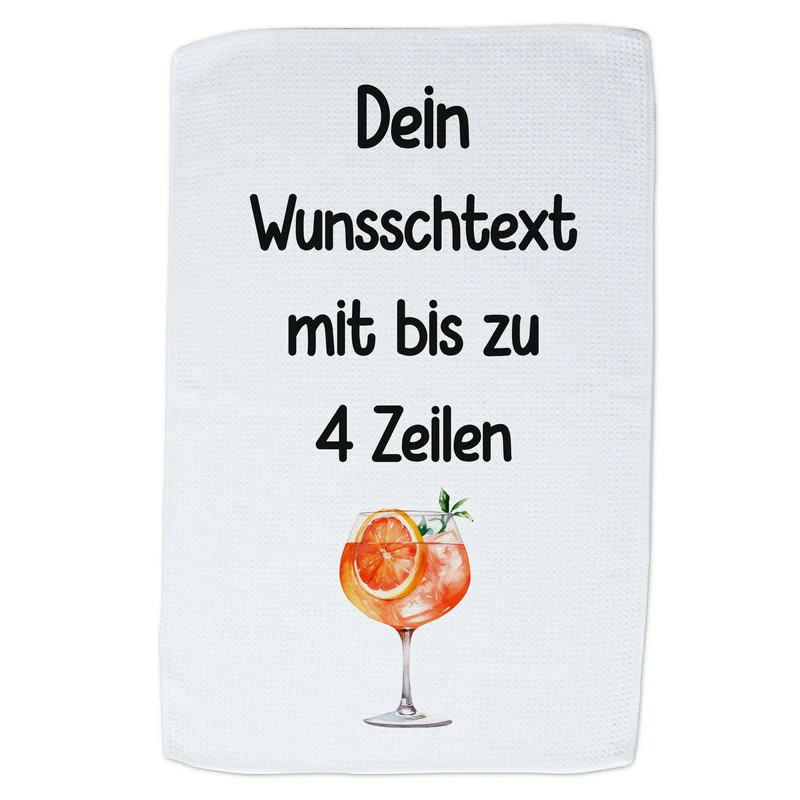 Geschirrtuch Cocktail - Wunschtext bis zu 4 Zeilen