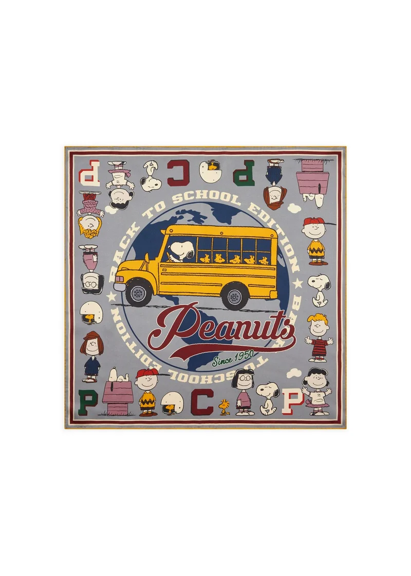Luxuriöses Nicki Tuch aus reiner Seide mit Peanuts-Motiven