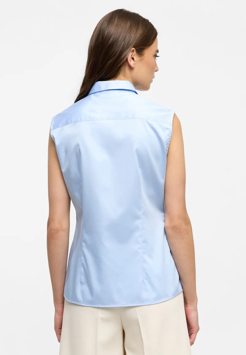 Satin Shirt Bluse Satingewebe ohne Arm