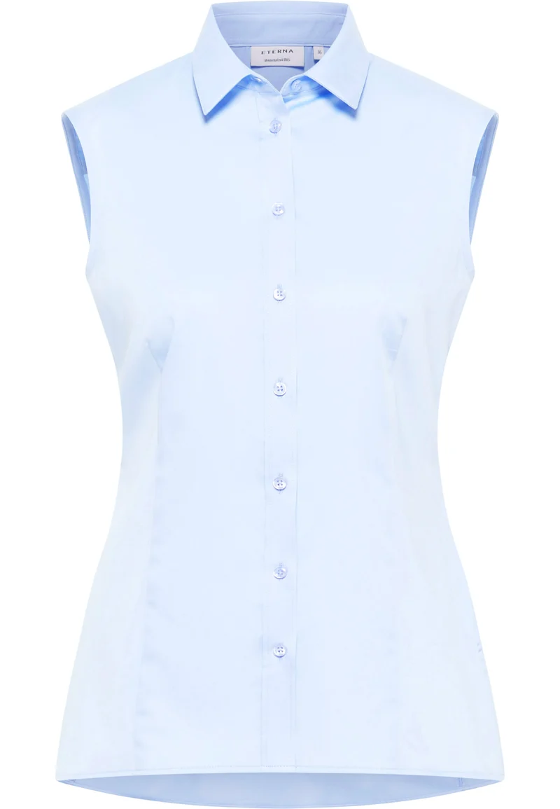 Satin Shirt Bluse Satingewebe ohne Arm