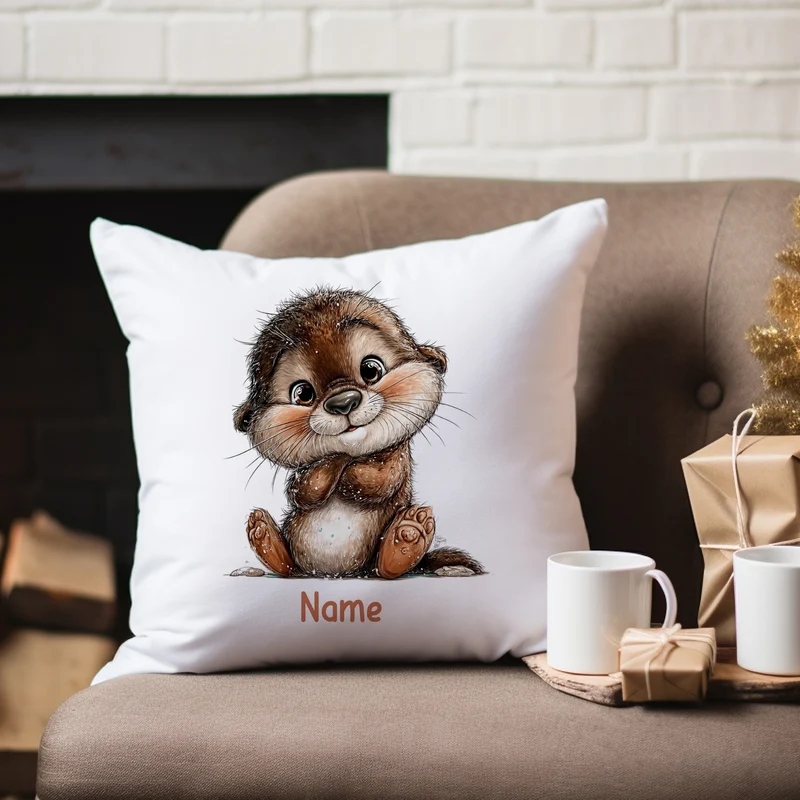 Kissenbezug mit Otter-Motiv