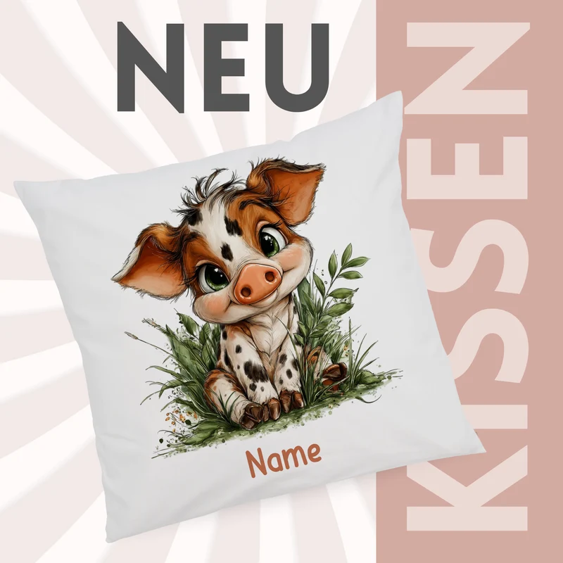 Kissenbezug Flauschig mit Schweinchen