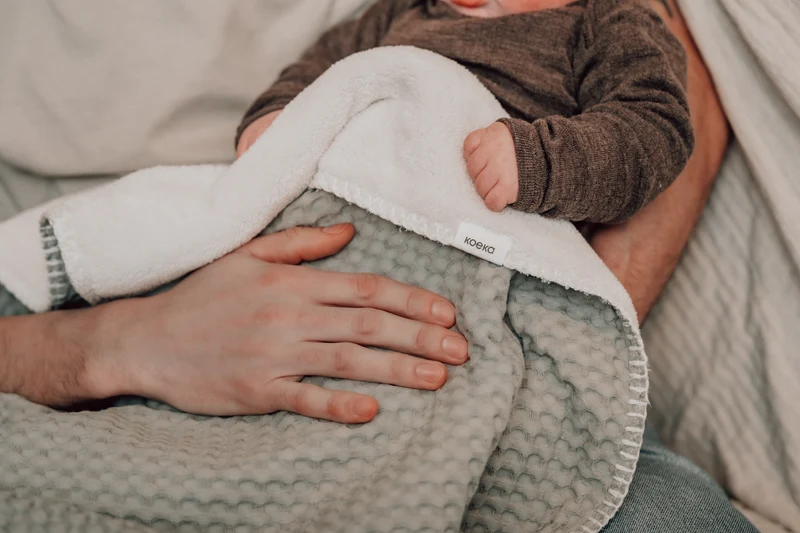 Bassinet blanket teddy Oslo olive