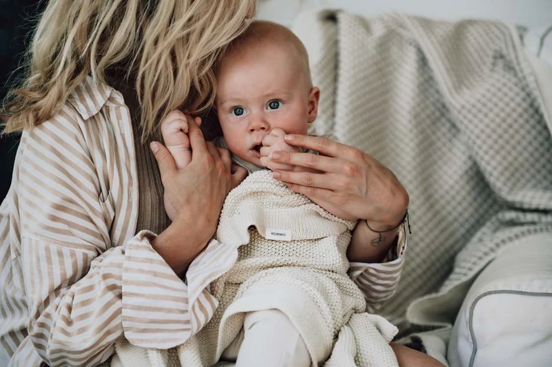 Bassinet blanket Lisbon powder white