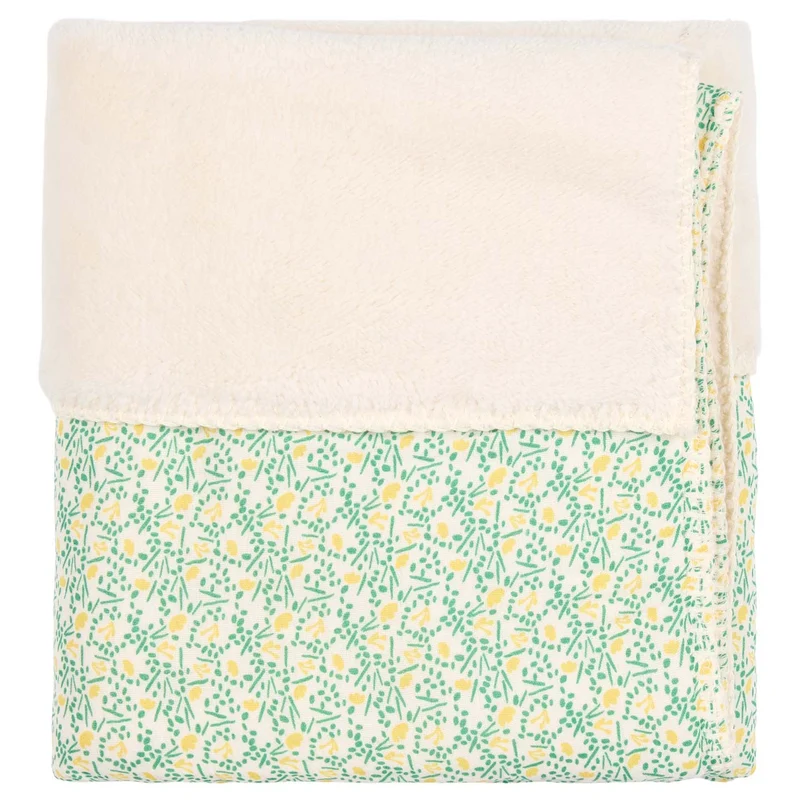 Bassinet blanket teddy Meadow off white