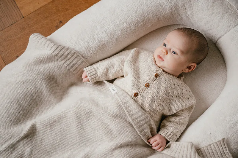 Basinett blanket premium wool Beja warm white