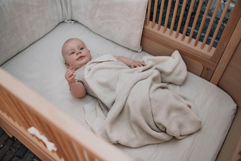 Cot blanket Lisbon powder white