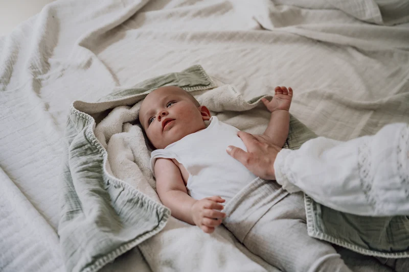 Wrap towel teddy Faro sage