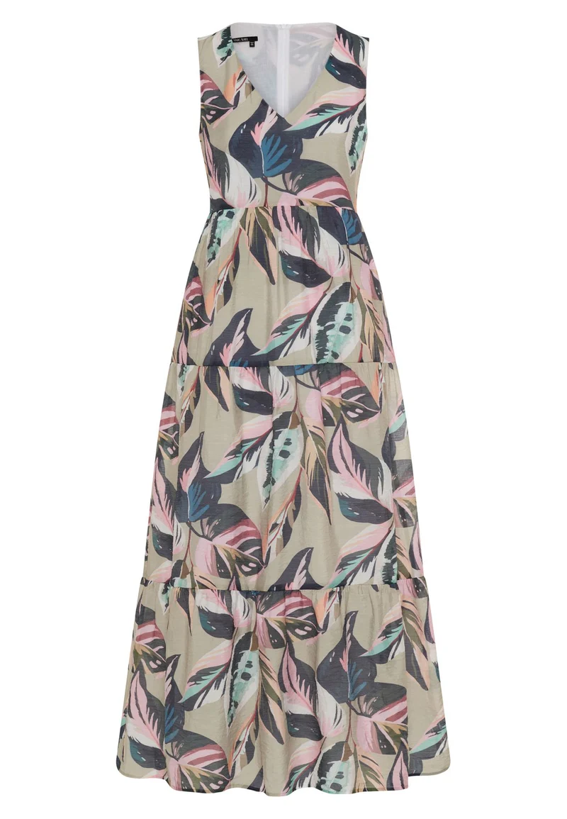 Maxikleid mit Blätterprint