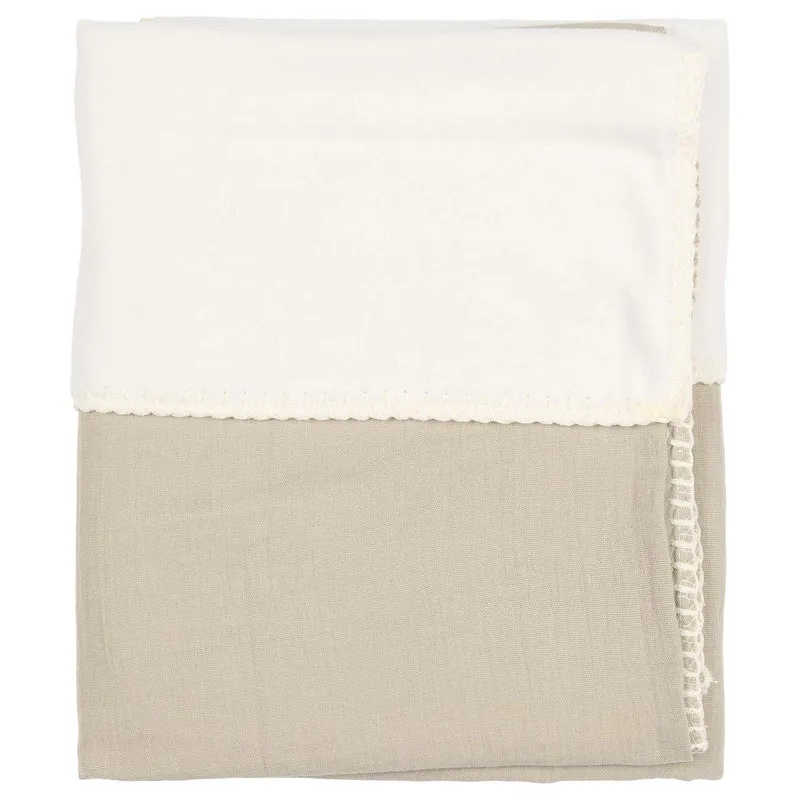 Cot blanket cotton fleece Faro sage