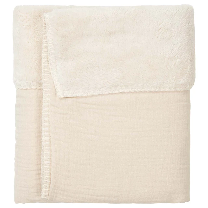Cot blanket teddy Faro warm white