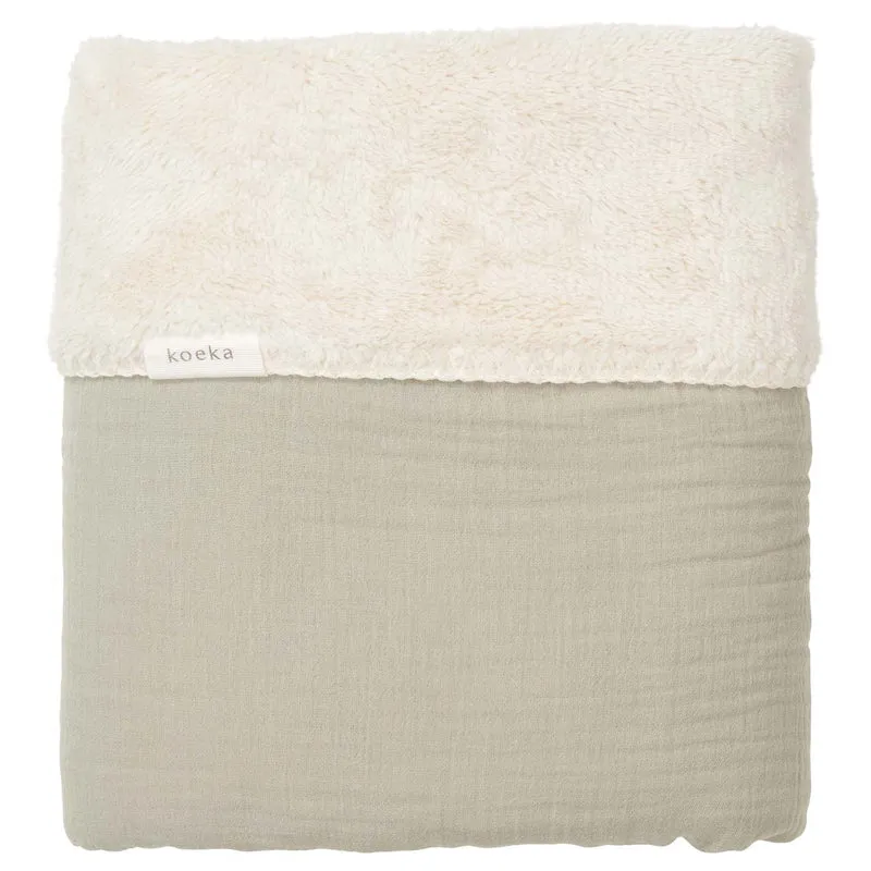 Bassinet blanket teddy Faro sage
