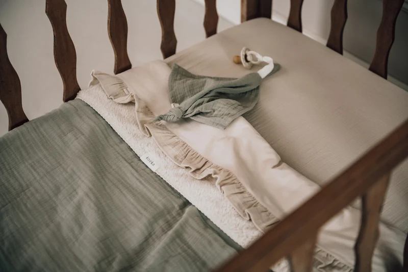 Bassinet blanket teddy Faro sage