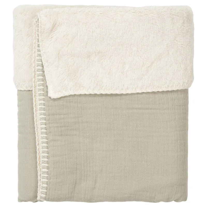 Bassinet blanket teddy Faro sage