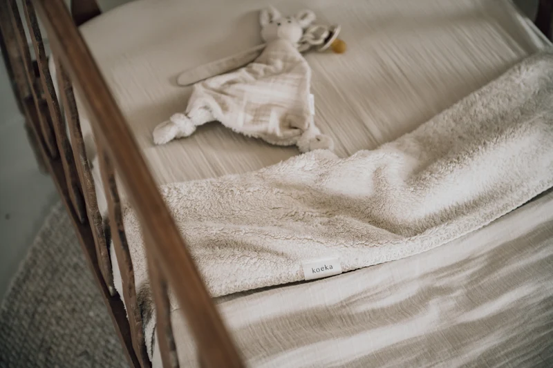 Bassinet blanket teddy Faro warm white
