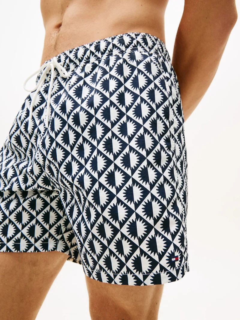 Print Mid Length Swim Shorts