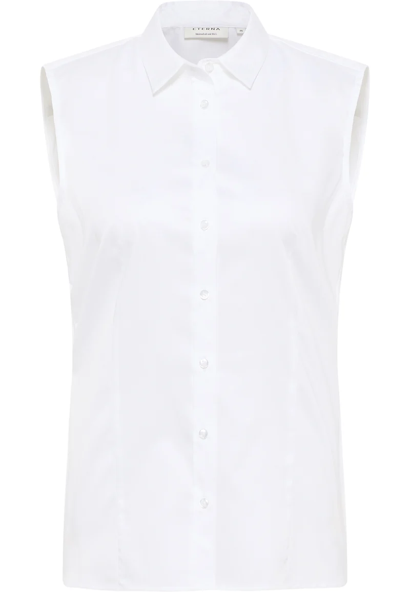 Satin Shirt Bluse Satingewebe ohne Arm
