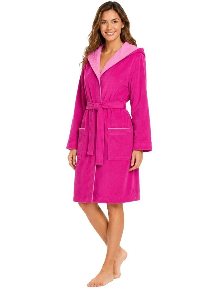 RONJA Damenbademantel - Farbe fuchsia - Größe S