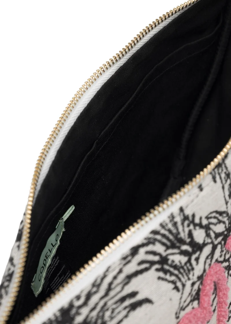 Umhängetasche mit Dschungel-Print und OMG-Stickerei