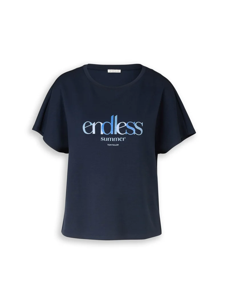 Loose Fit Scuba T-Shirt mit Print
