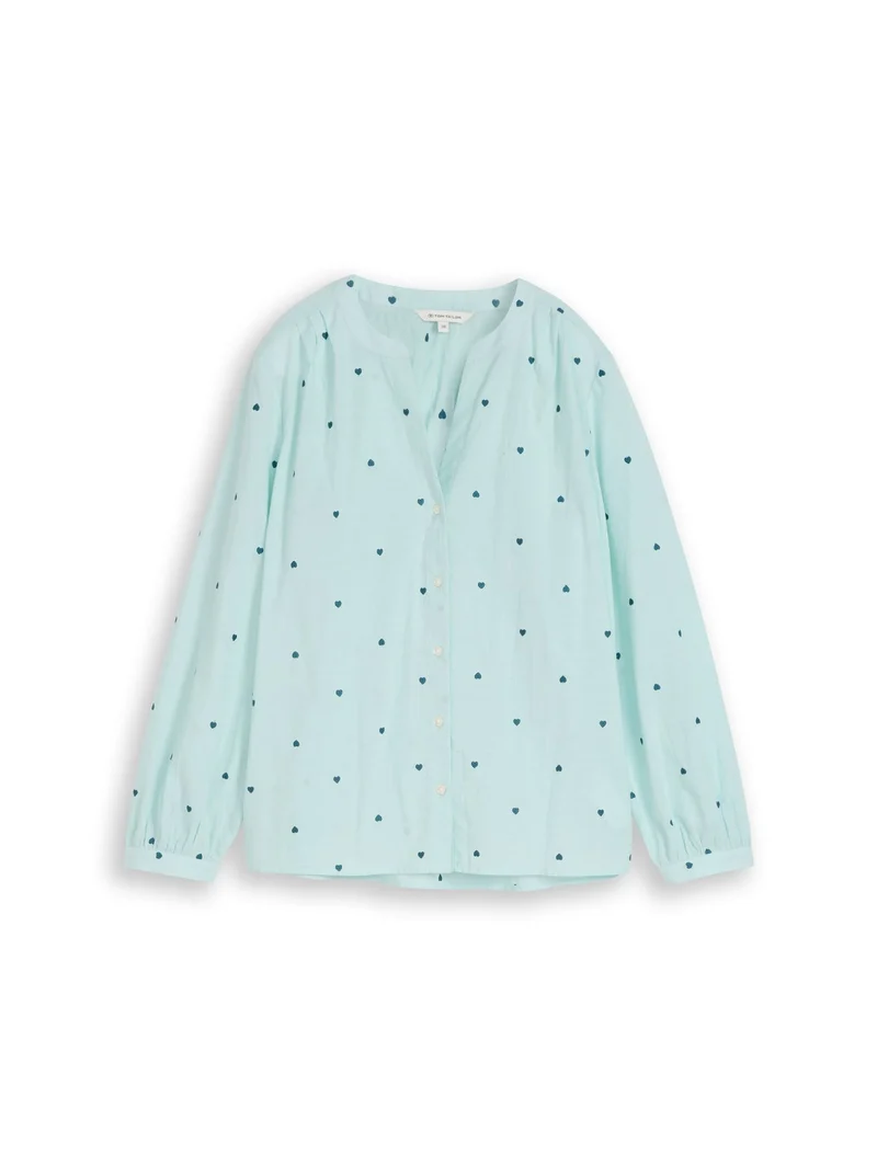 Bluse mit Herz-Stickerei