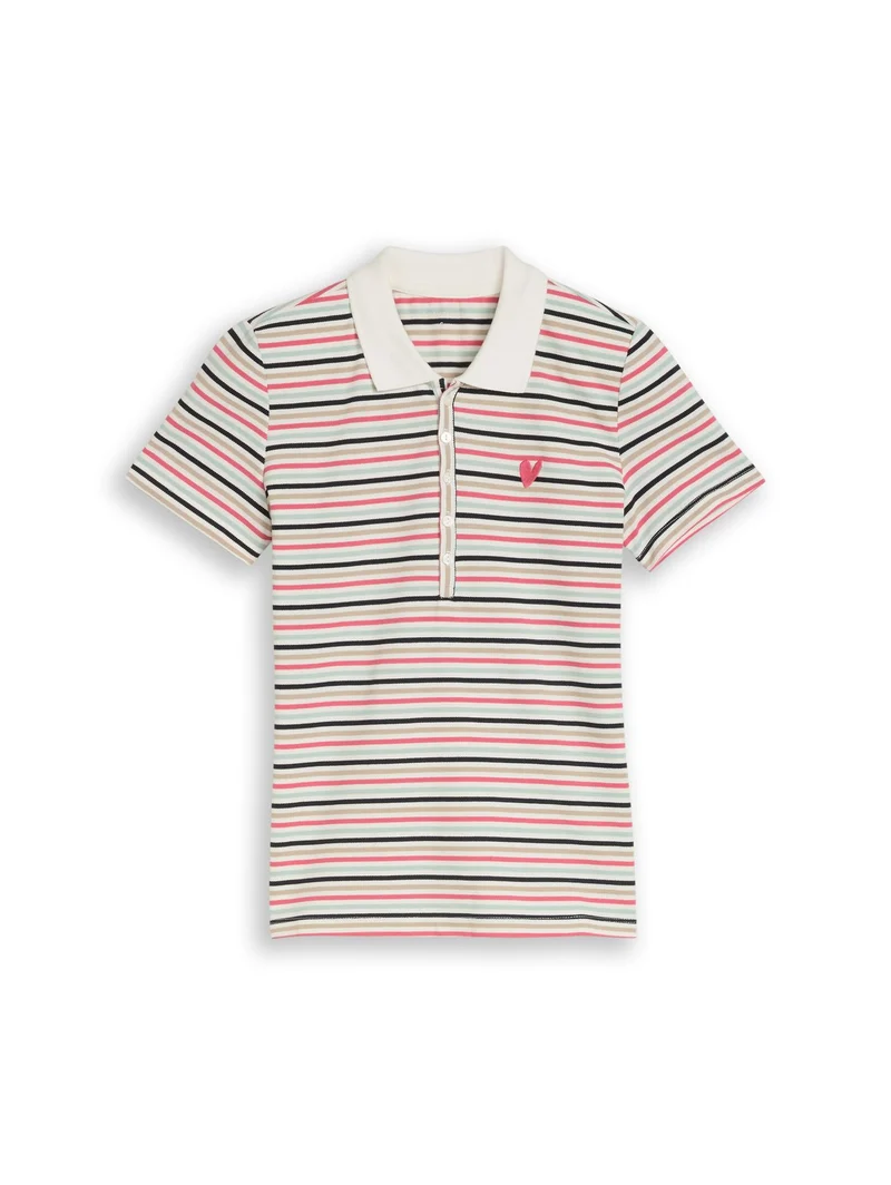 Piqué Poloshirt mit Streifenmuster