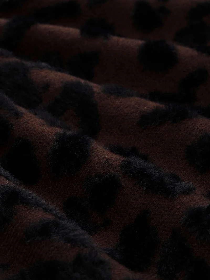 Oversize Strickpullover mit Leo-Muster