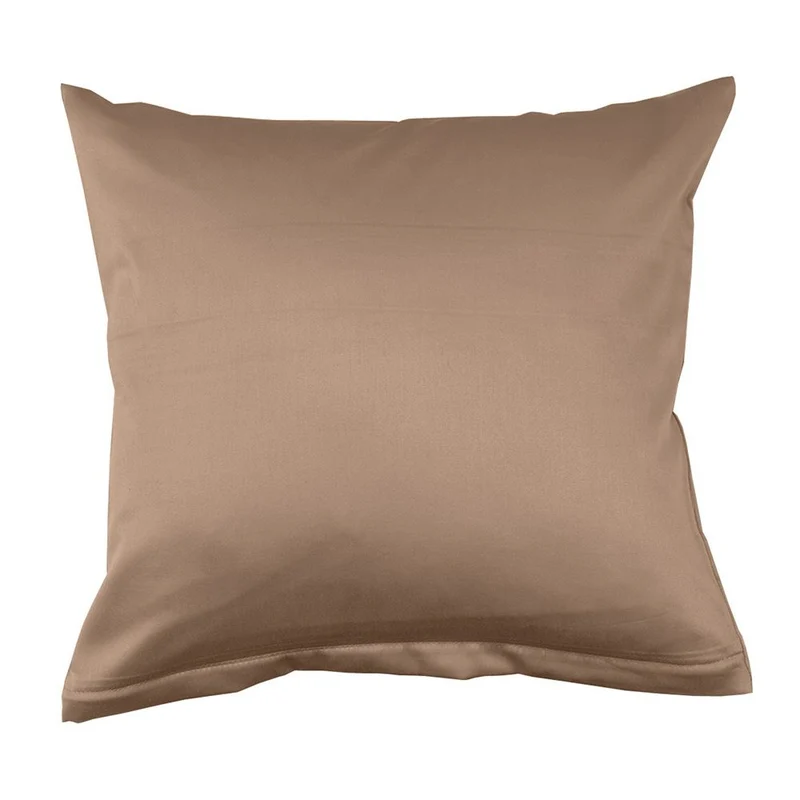 Lorena Mako Satin Bettwäsche uni Classic Bahama Begie Kissen 40x40cm