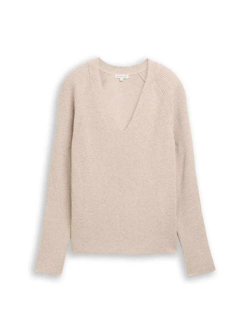 Strickpullover mit V-Ausschnitt