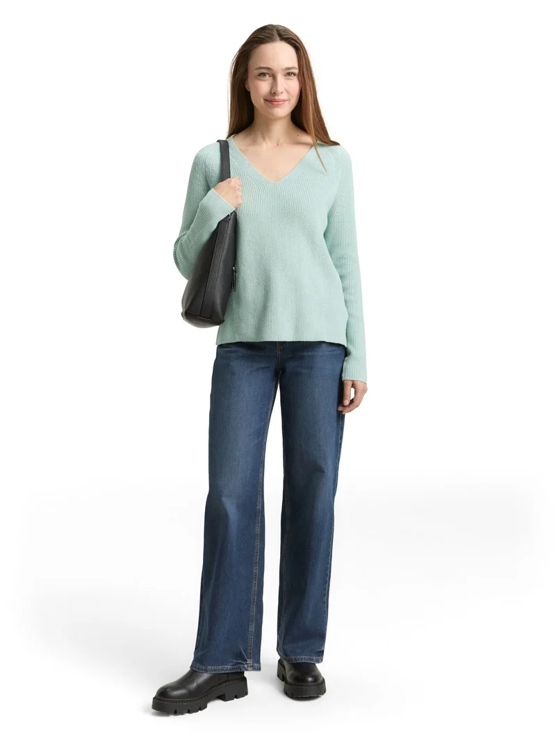 Strickpullover mit V-Ausschnitt