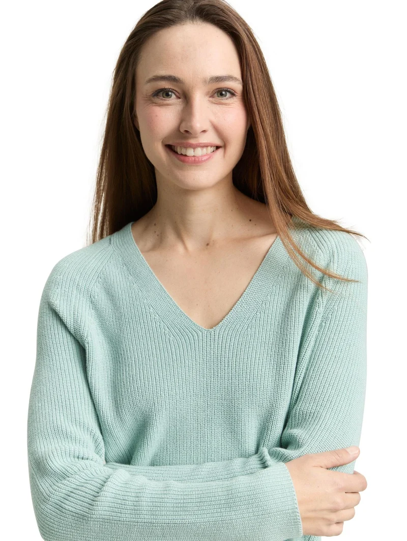 Strickpullover mit V-Ausschnitt