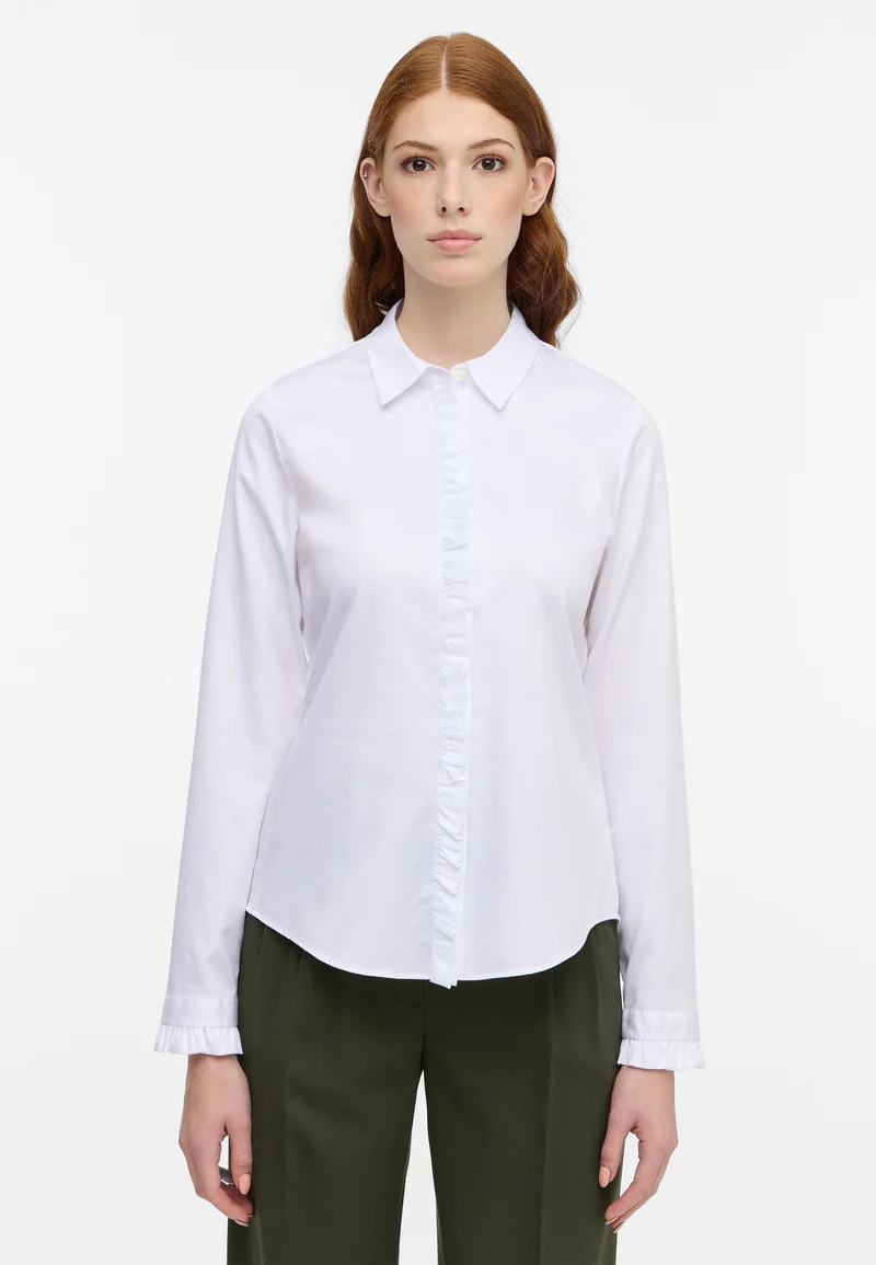 Satin Shirt Bluse Satingewebe Langarm