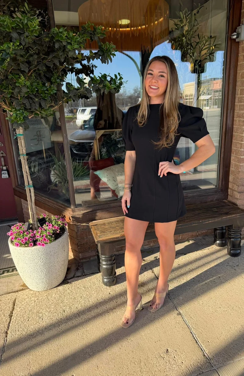 Black Puff Sleeve Dress