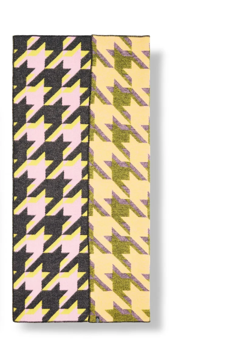 Wool Blanket “Houndstooth 2” by Céline Cornu