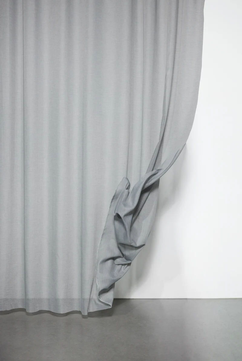 Wool Effect Sheer Curtains in Dark Grey