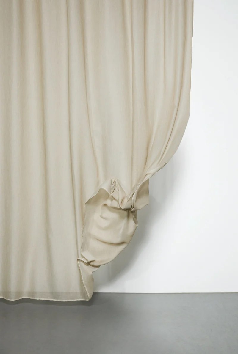 Wool Effect Sheer Curtains in Sand