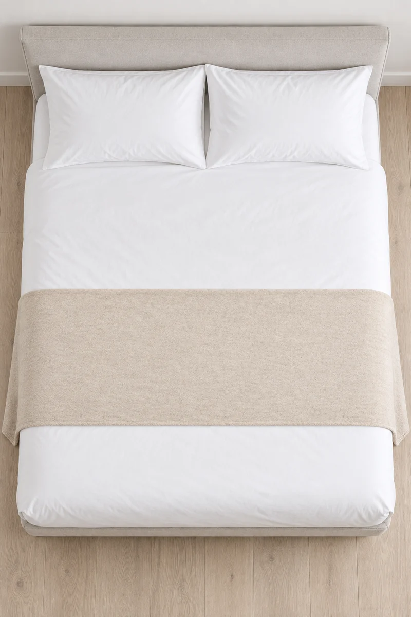 Eco Cashmere Bed Runner in Beige