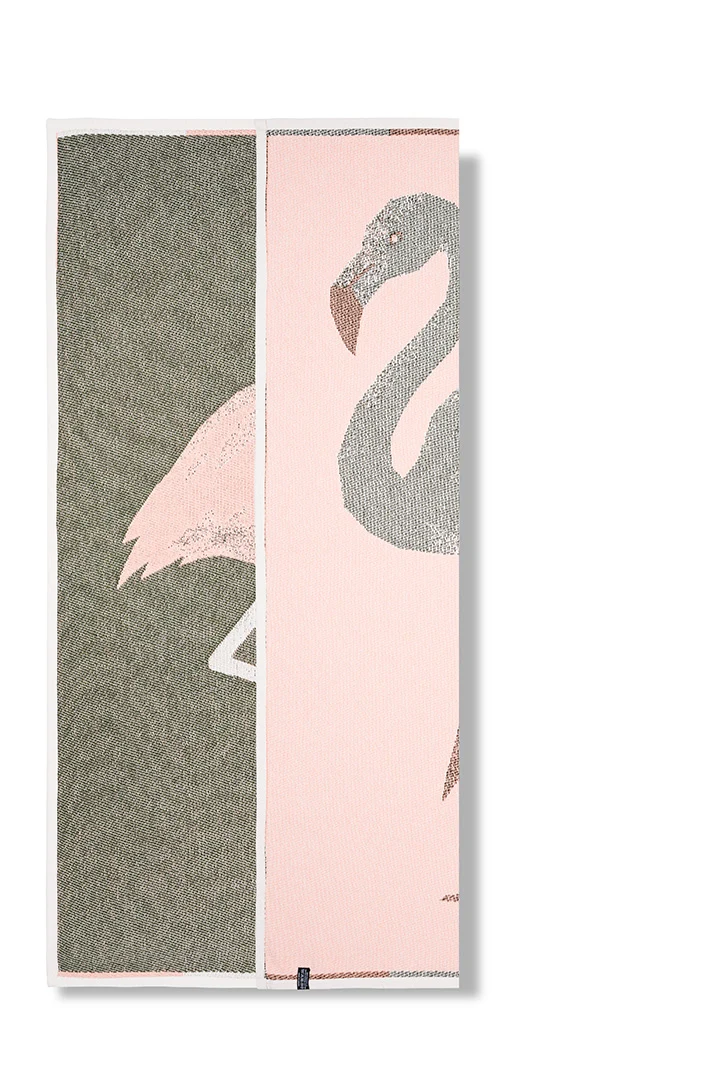 Cotton Beach Towel & Mini Blanket “Flamingo” by Michele Rondelli