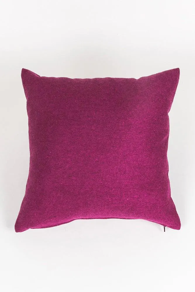 Recycled Wool Pillows & Floor Cushions "Clyde" - Magenta
