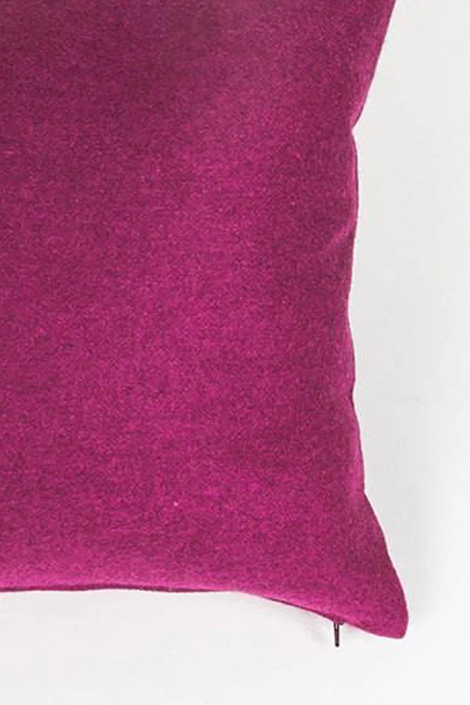 Recycled Wool Pillows & Floor Cushions "Clyde" - Magenta