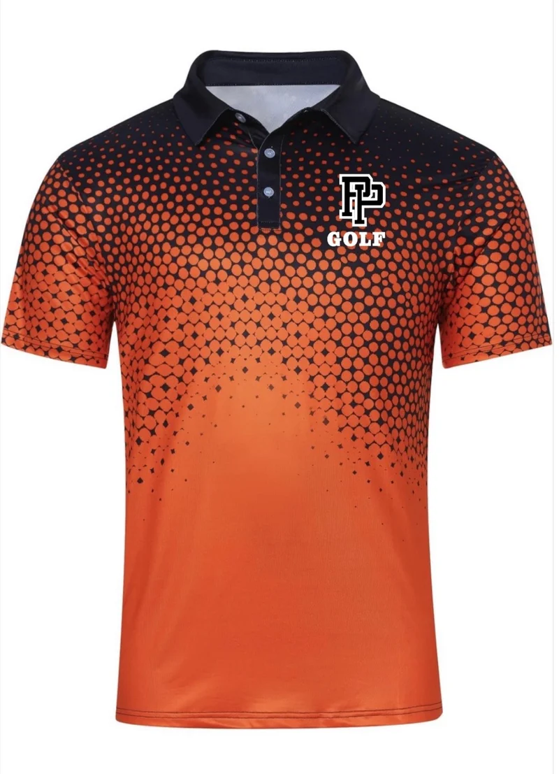 Men's Golf Polo (Orange /black design)