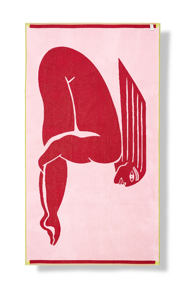 Beach Towel “THE DIVER” by Jeanne Decasper - XL 100% Cotton