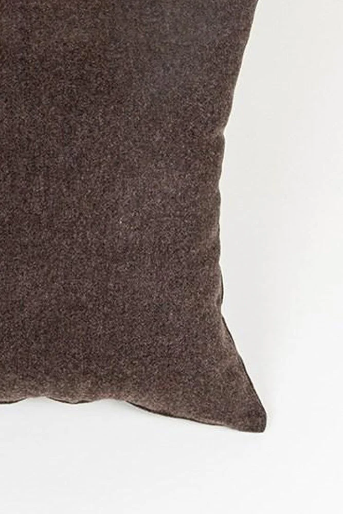 Recycled Wool Pillows & Floor Cushions "Clyde" - Chocolate