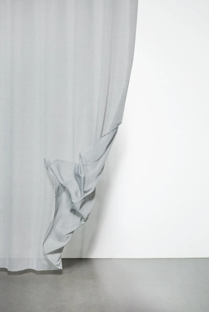 Wool Effect Sheer Curtains in Silver