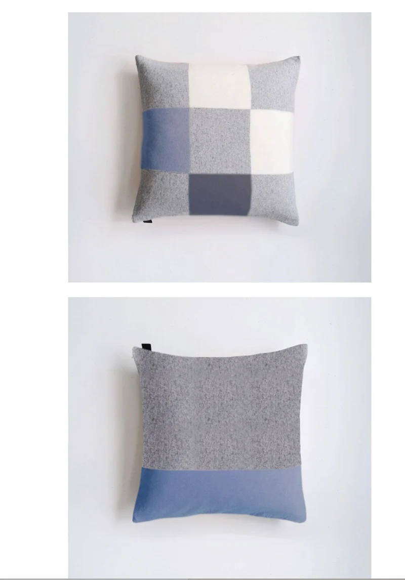 Bico Cushion Check - Blue / Grey